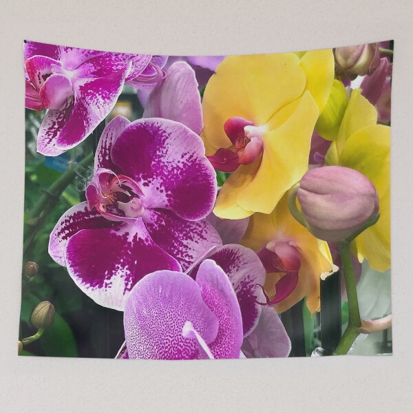 Item preview, Tropical Magenta-Pink And Yellow Orchid Flowers designed and sold by DEC02.