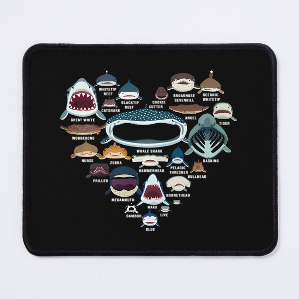 Item preview, Types Of Shark Identification - Shark Faces - Shark Heart Pullover 		 designed and sold by muhuzaalithy.