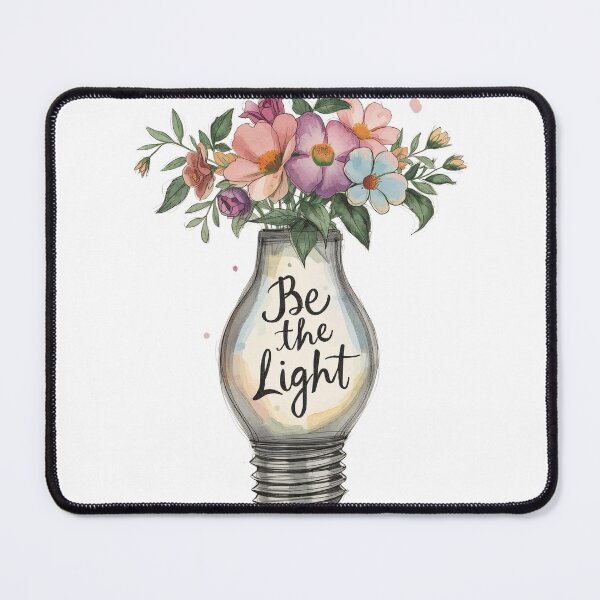 Item preview, Be the Light – Inspirational Quote Floral Lightbulb Design designed and sold by KikaDP.