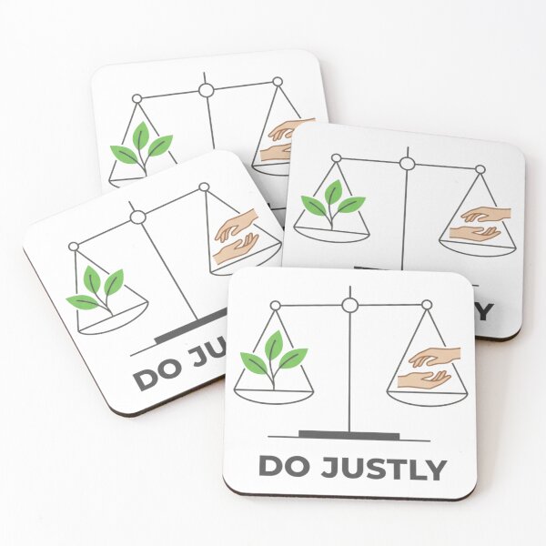 Item preview, Do Justly Balanced Scales with Hands and Leaves Illustration. designed and sold by loveandlightrb.