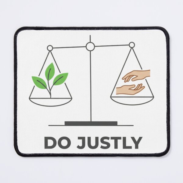 Item preview, Do Justly Balanced Scales with Hands and Leaves Illustration. designed and sold by loveandlightrb.