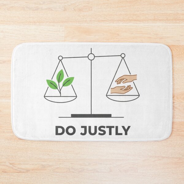 Item preview, Do Justly Balanced Scales with Hands and Leaves Illustration. designed and sold by loveandlightrb.