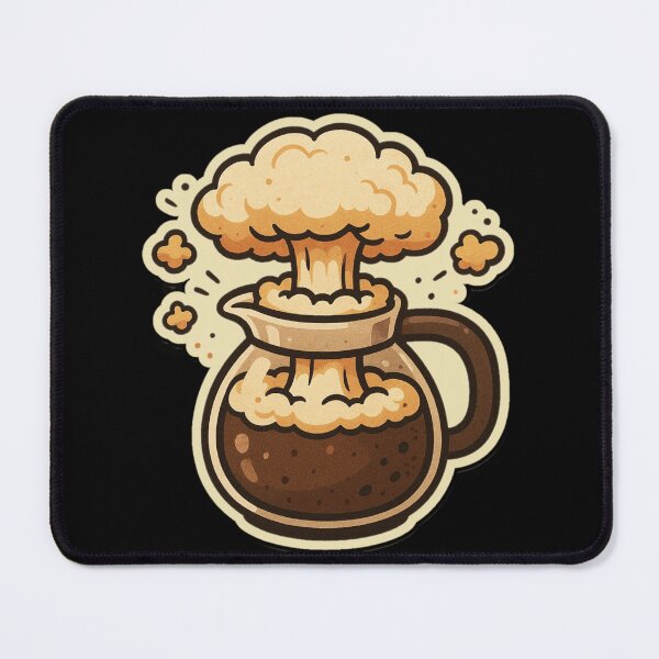 Item preview, Funny Coffee Explosion Sticker – Retro Cartoon Nuclear Coffee Pot, Dark Humor Cozy Apocalypse designed and sold by JacobKAurumhead.