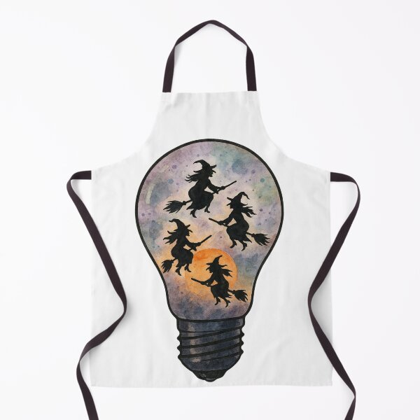 Item preview, Witches Silhouette Inside Lightbulb – Halloween Art designed and sold by KikaDP.