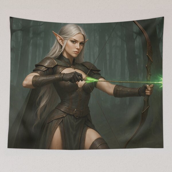 Item preview, Elf Archer Waifu – Fantasy Elf with Bow designed and sold by NorseDrip.
