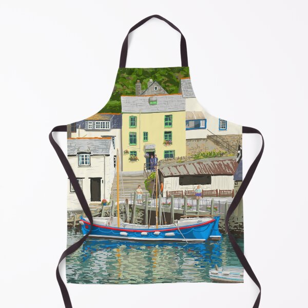 Item preview, Polperro, Cornwall, style Railway Poster, digital painting designed and sold by Lycanth.