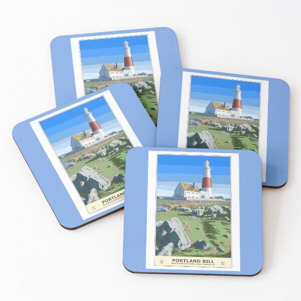 Item preview, Portland Bill Lighthouse, style Railway Poster, digital painting designed and sold by Lycanth.