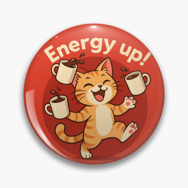 Item preview, Energy Up Coffee Cat Sticker designed and sold by Yuliya Brush.