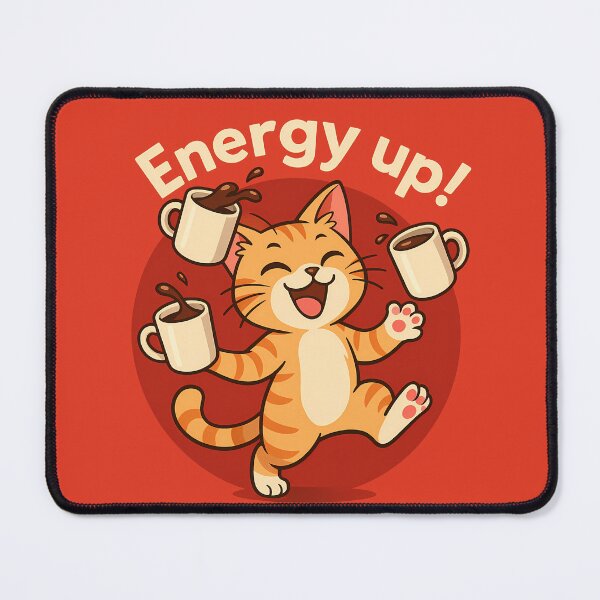 Item preview, Energy Up Coffee Cat Sticker designed and sold by Yuliya Brush.