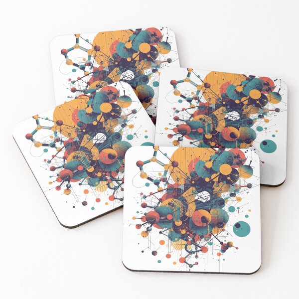 Item preview, Dopamine Molecule Abstract Art – Colorful Science Illustration designed and sold by KikaDP.