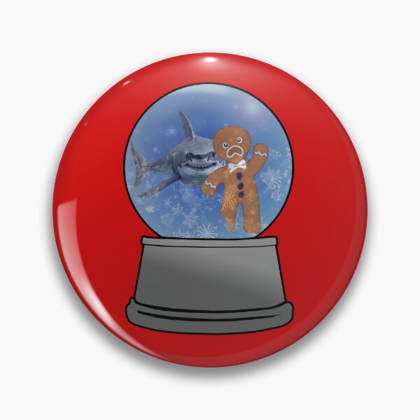 Item preview, Snow Globe Nightmare with Shark And Gingerbread Man designed and sold by Phat Dog Designs .