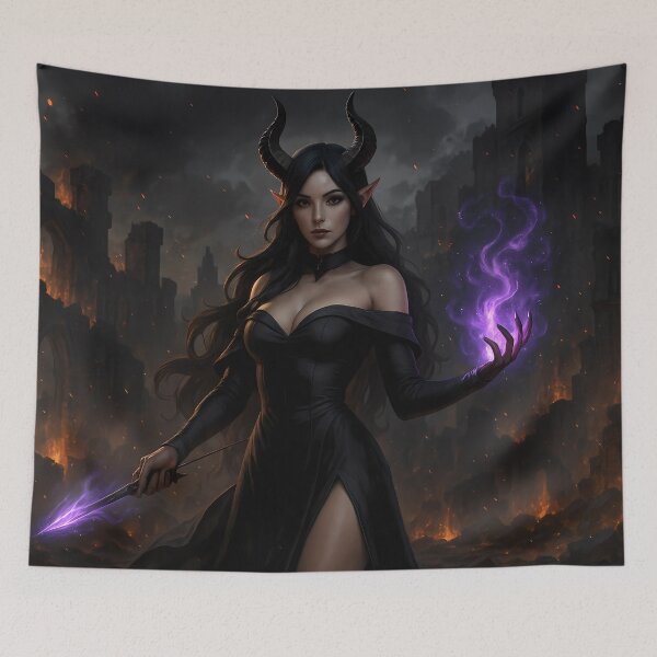 Item preview, Gothic Demon Sorceress – Dark Fantasy Waifu designed and sold by NorseDrip.