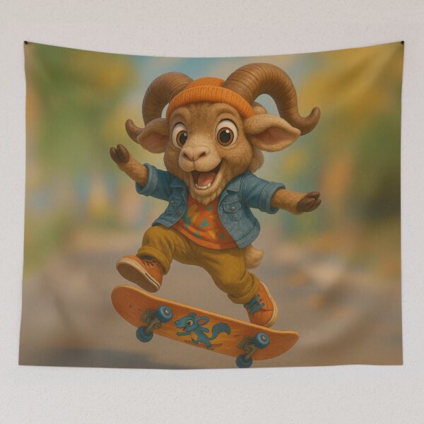 Item preview, Skater Bighorn Sheep designed and sold by Sillytoe.