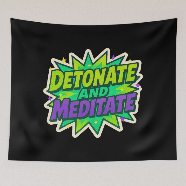 Item preview, Funny Meditation Quote Sticker – Retro Pop Art Dark Humor Design, Cozy Apocalypse Aesthetic designed and sold by JacobKAurumhead.