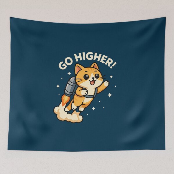 Item preview, ? Go Higher Jetpack Cat. Jetpack Cat Go Higher Design designed and sold by Yuliya Brush.