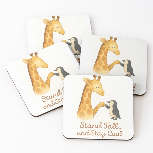 Item preview, Stand Tall …Stay Cool – Giraffe and Penguin Watercolor designed and sold by MforMontessori.