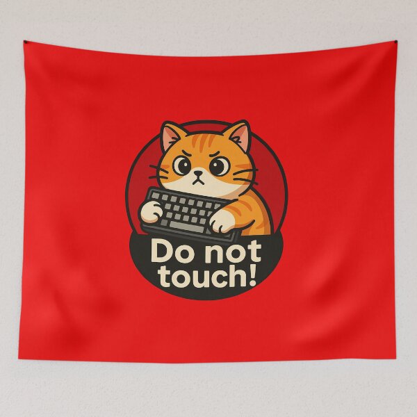 Item preview, ⌨️ Do Not Touch Cat. Angry Cat Do Not Touch designed and sold by Yuliya Brush.