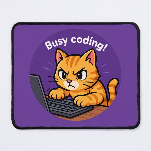 Item preview, ? Busy Coding Cat. Busy Coding Cat Gamer Art designed and sold by Yuliya Brush.