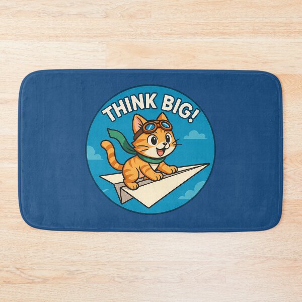 Item preview, ✈️ Think Big Paper Plane Cat. Think Big Adventure Cat Art designed and sold by Yuliya Brush.