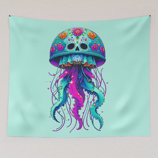 Item preview, Day of the Dead Jellyfish  designed and sold by Lynn Anne Creations.