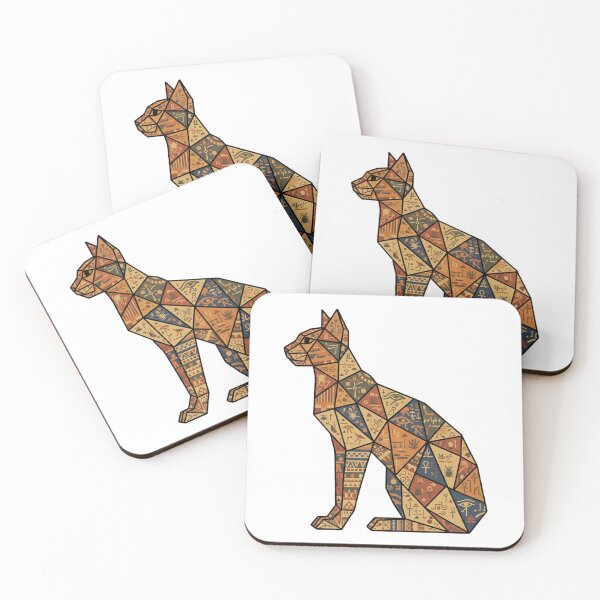 Item preview, Geometric cat with Egyptian symbols designed and sold by bsbd-action.