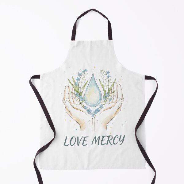 Item preview, Love Mercy Hands with Water Drop and Flowers Christian Art. designed and sold by loveandlightrb.