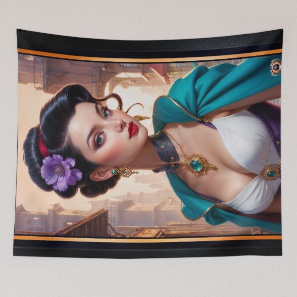 Item preview, Captivating Woman In A European Street Scene Stunning AI Concept Art by Xzendor7 designed and sold by Xzendor7 Digital Art Creations.