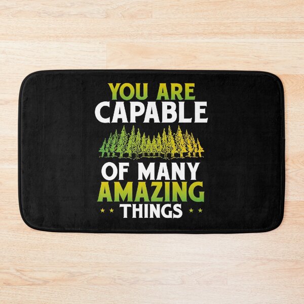 Item preview, "You Are Capable of Many Amazing Things" | Motivational Quote with Pine Tree Forest designed and sold by Farid94.