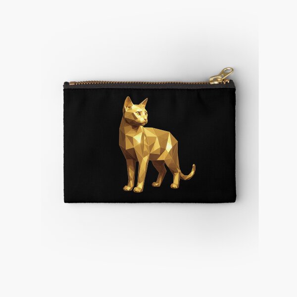 Item preview, Golden geometric cat sculpture designed and sold by bsbd-action.