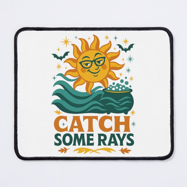 Item preview, Catch Some Rays – Retro Sun and Waves Mid Century Summer Design designed and sold by FluffyCreative.