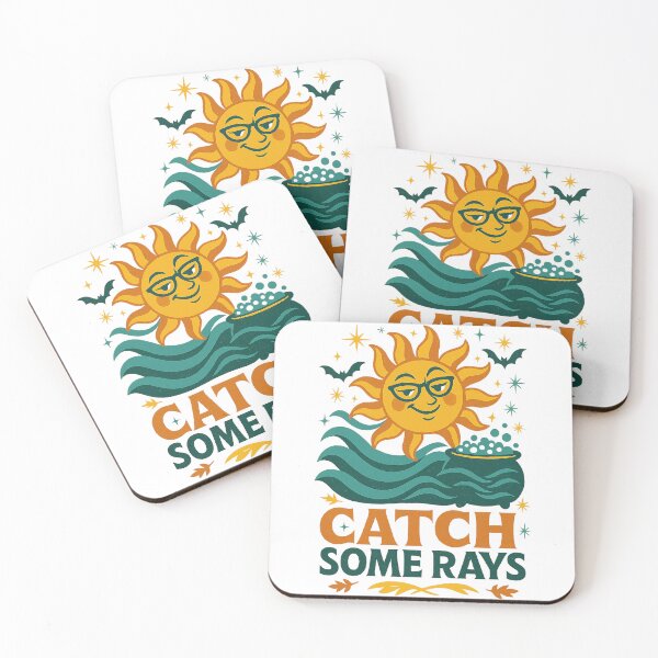 Item preview, Catch Some Rays – Retro Sun and Waves Mid Century Summer Design designed and sold by FluffyCreative.