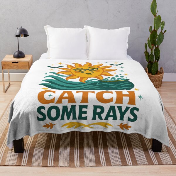 Item preview, Catch Some Rays – Retro Sun and Waves Mid Century Summer Design designed and sold by FluffyCreative.