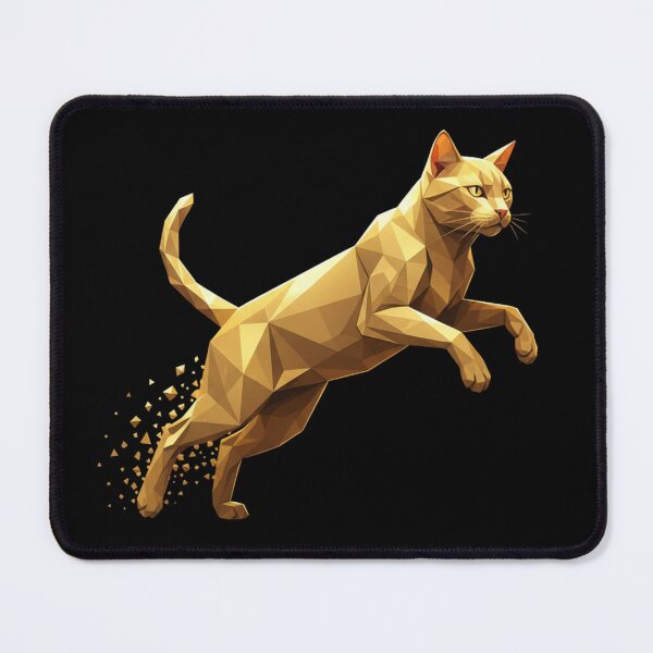 Item preview, Geometric golden cat in jump designed and sold by bsbd-action.