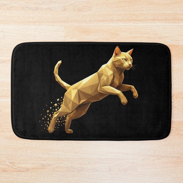 Item preview, Geometric golden cat in jump designed and sold by bsbd-action.