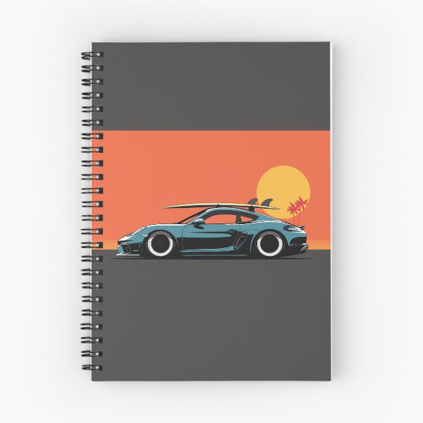 Item preview, Porsche 718 Cayman Surf Beach Illustration designed and sold by blackdogshop.