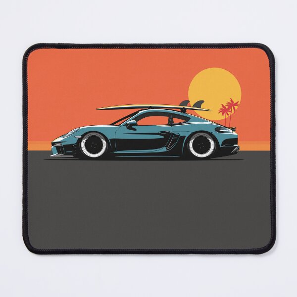 Item preview, Porsche 718 Cayman Surf Beach Illustration designed and sold by blackdogshop.