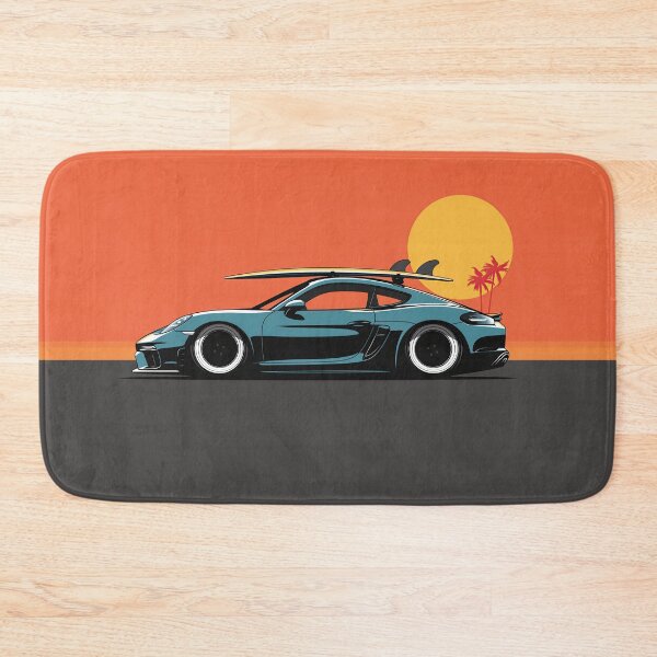 Item preview, Porsche 718 Cayman Surf Beach Illustration designed and sold by blackdogshop.