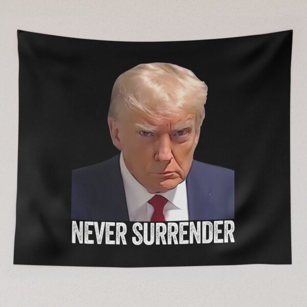 Item preview, Trump Never Surrender Mug Shot Free Trump 		 designed and sold by lovishmoterom.