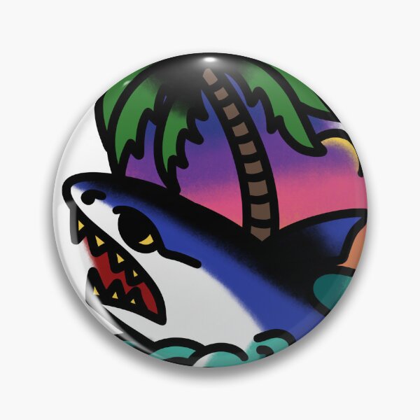 Item preview, Shark With Sunset Tattoo Flash designed and sold by vilecrocodilez.
