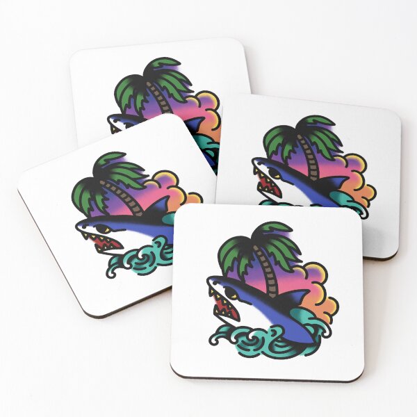 Item preview, Shark With Sunset Tattoo Flash designed and sold by vilecrocodilez.