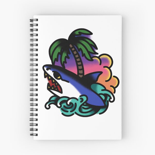 Item preview, Shark With Sunset Tattoo Flash designed and sold by vilecrocodilez.