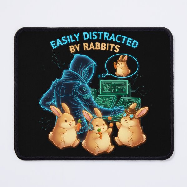 Item preview, "Galactic Distraction" - Easily Distracted By Rabbits Sci-Fi Gamer Graphic designed and sold by DMNindustries.