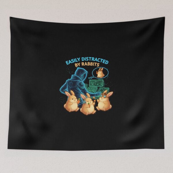 Item preview, "Galactic Distraction" - Easily Distracted By Rabbits Sci-Fi Gamer Graphic designed and sold by DMNindustries.