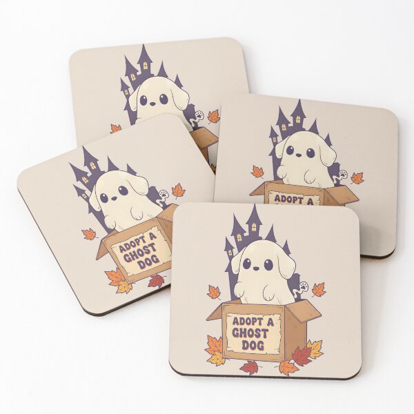 Item preview, Adopt a Cute Ghost Dog Halloween Illustration designed and sold by El Hermano Gym.