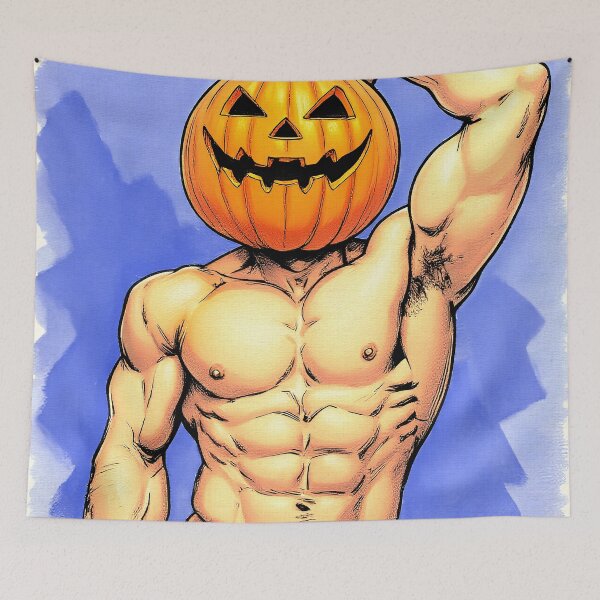 Item preview, Sexy Shirtless Pumpkin Just Got Spiced designed and sold by Hunkyismything.