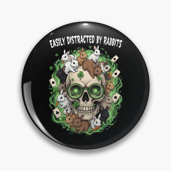 Item preview, "Skull & Fluff" - Easily Distracted By Rabbits Gothic-Cute Graphic designed and sold by DMNindustries.