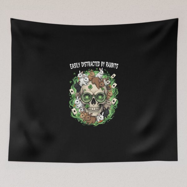 Item preview, "Skull & Fluff" - Easily Distracted By Rabbits Gothic-Cute Graphic designed and sold by DMNindustries.