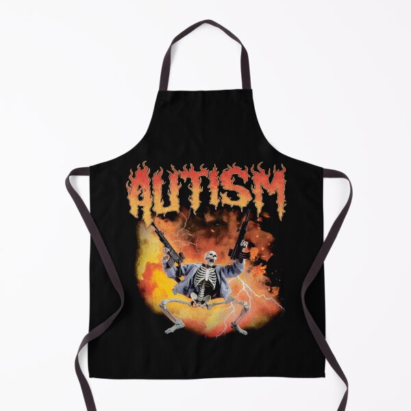 Aperçu de l'œuvre T-shirt mème squelette enflammé sur l'autisme créée et vendue par SassCity.