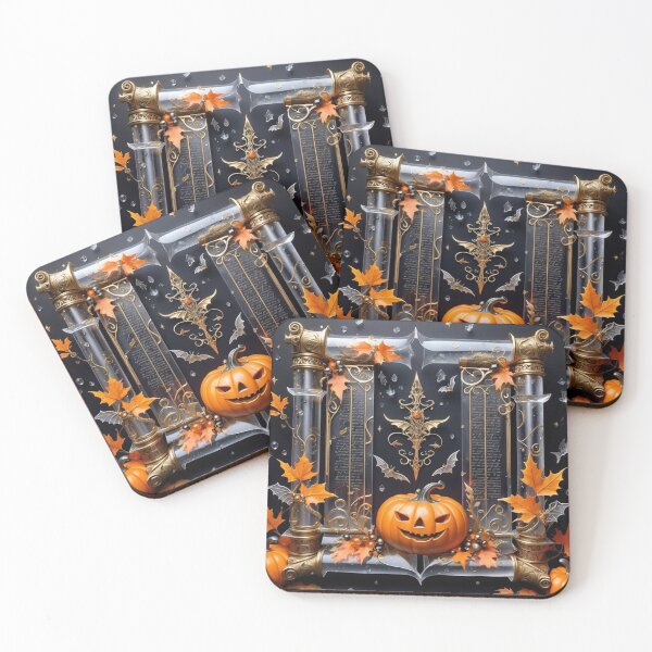 Item preview, Wicked Smiling Pumpkin Sitting On A Book Among Transparent Spells designed and sold by Melantari Vizuns.