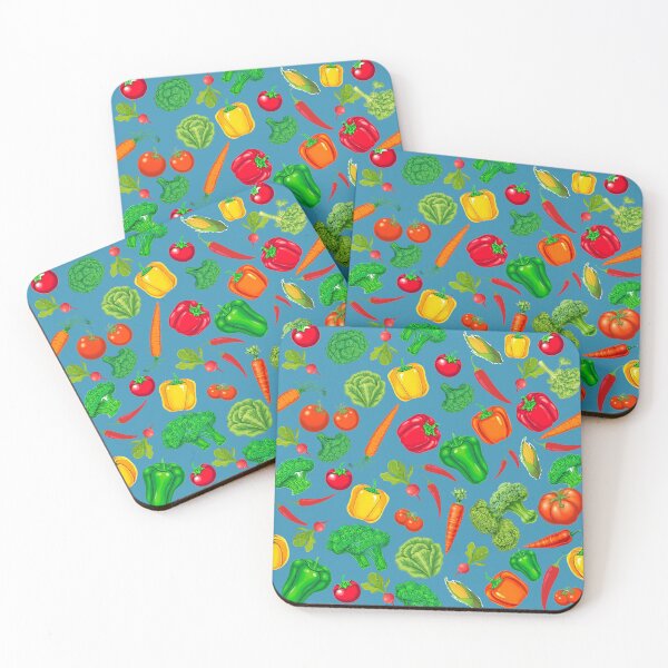 Item preview, Colorful Vegetable Pattern – Healthy Food Design - BLUE designed and sold by PAPIRO SIGLO XXI.